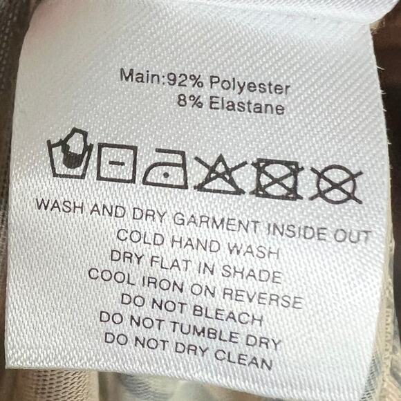 I Am Gia Izar Top Women's L Sheer Unlined Tan Butterfly Long Sleeves Raw Edges - Picture 7 of 7